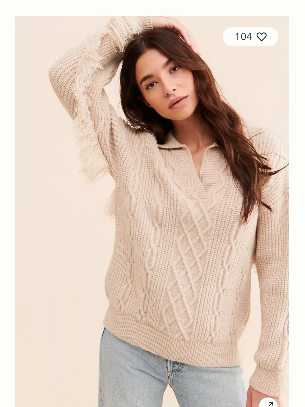 Sadie & Sage Fringe Polo Sweater